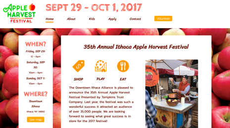 Ithaca Apple Harvest Festival Website Image